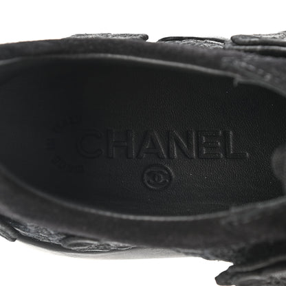 Chanel Suede Embroidered Flower Sneakers 36 Black 7 of 7