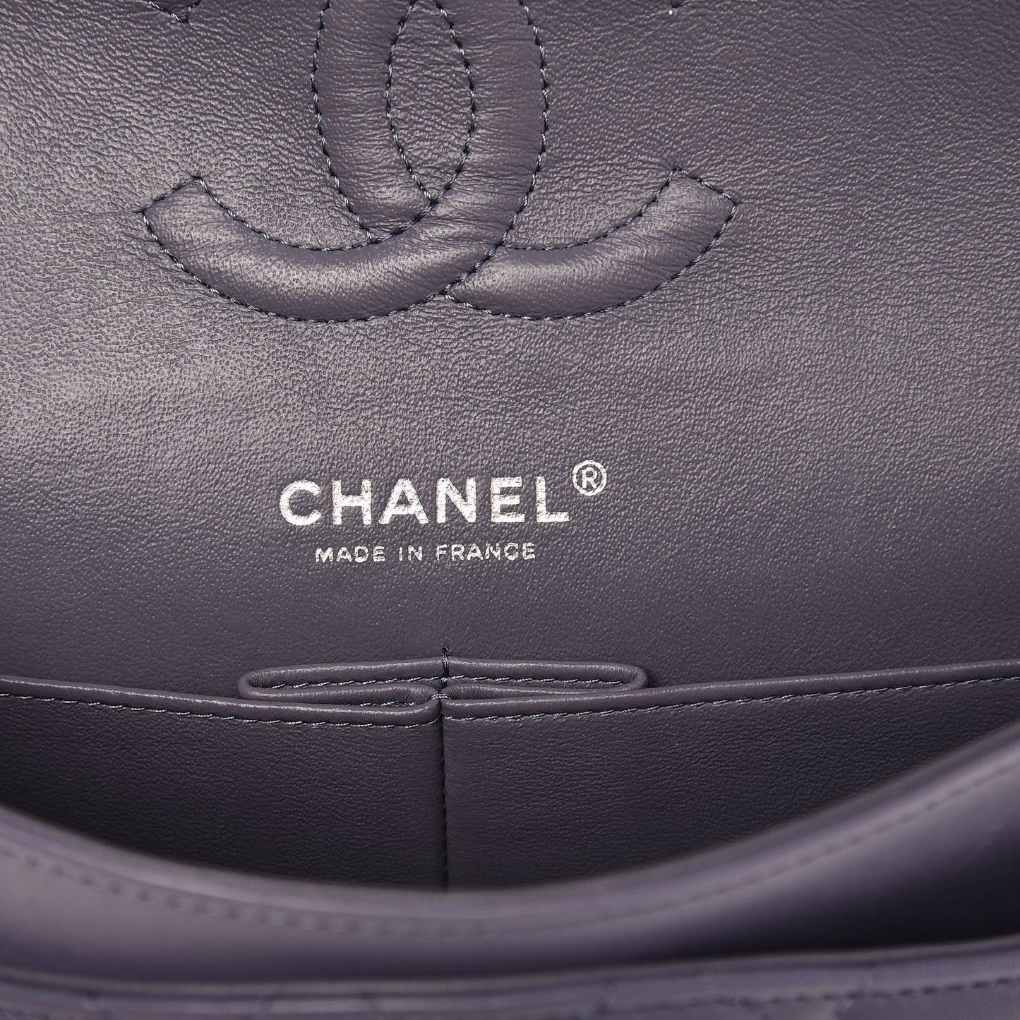 Lambskin Quilted Medium Double Flap Light Purple