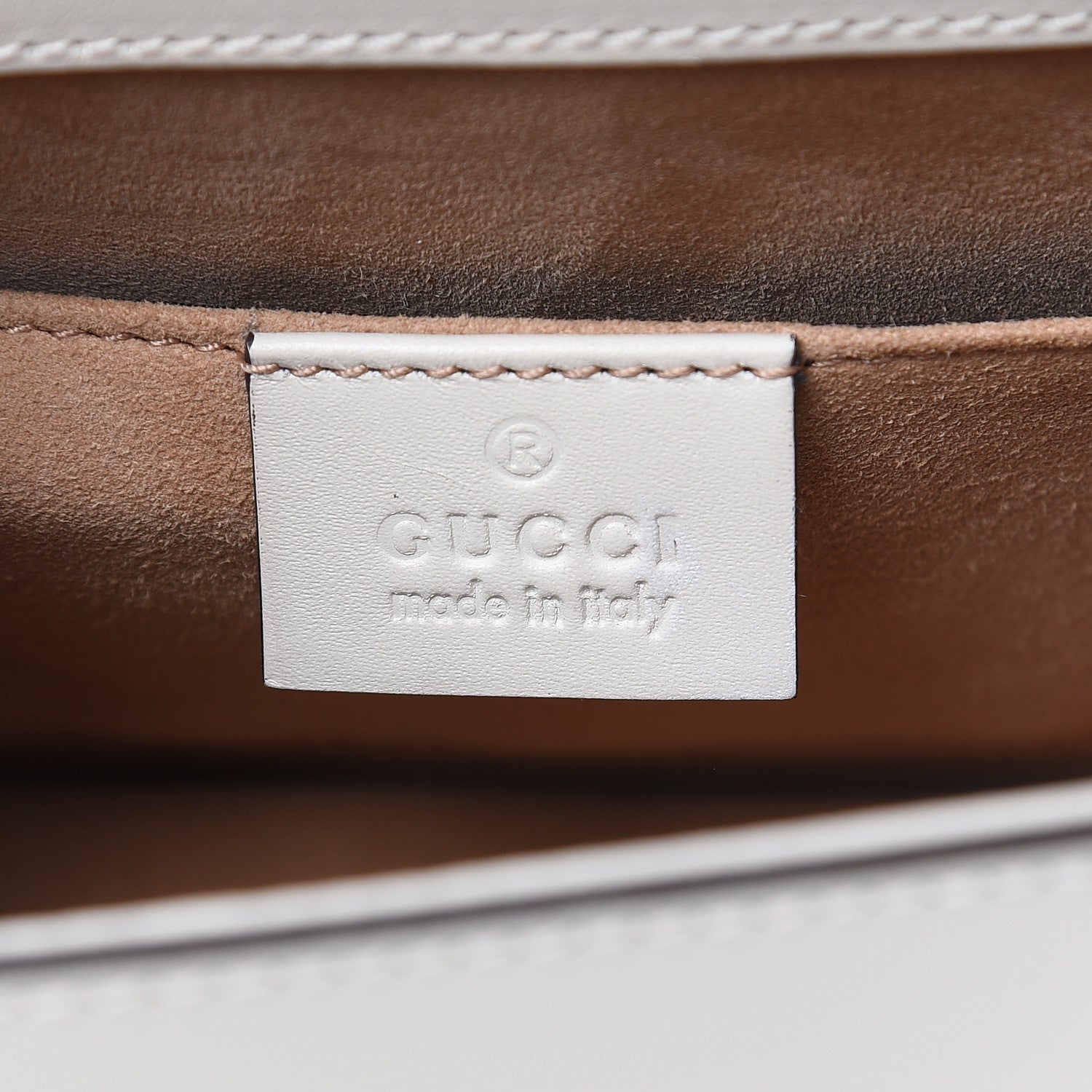 Gucci Calfskin Embroidered Mini Sylvie Top Handle Bag White 6 of 10