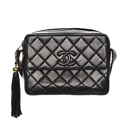 Chanel Lambskin Quilted Tassel Camera Case Black 1 of 11