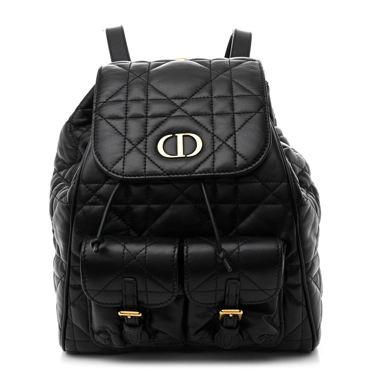 Lambskin Macrocannage Medium Caro Backpack Black
