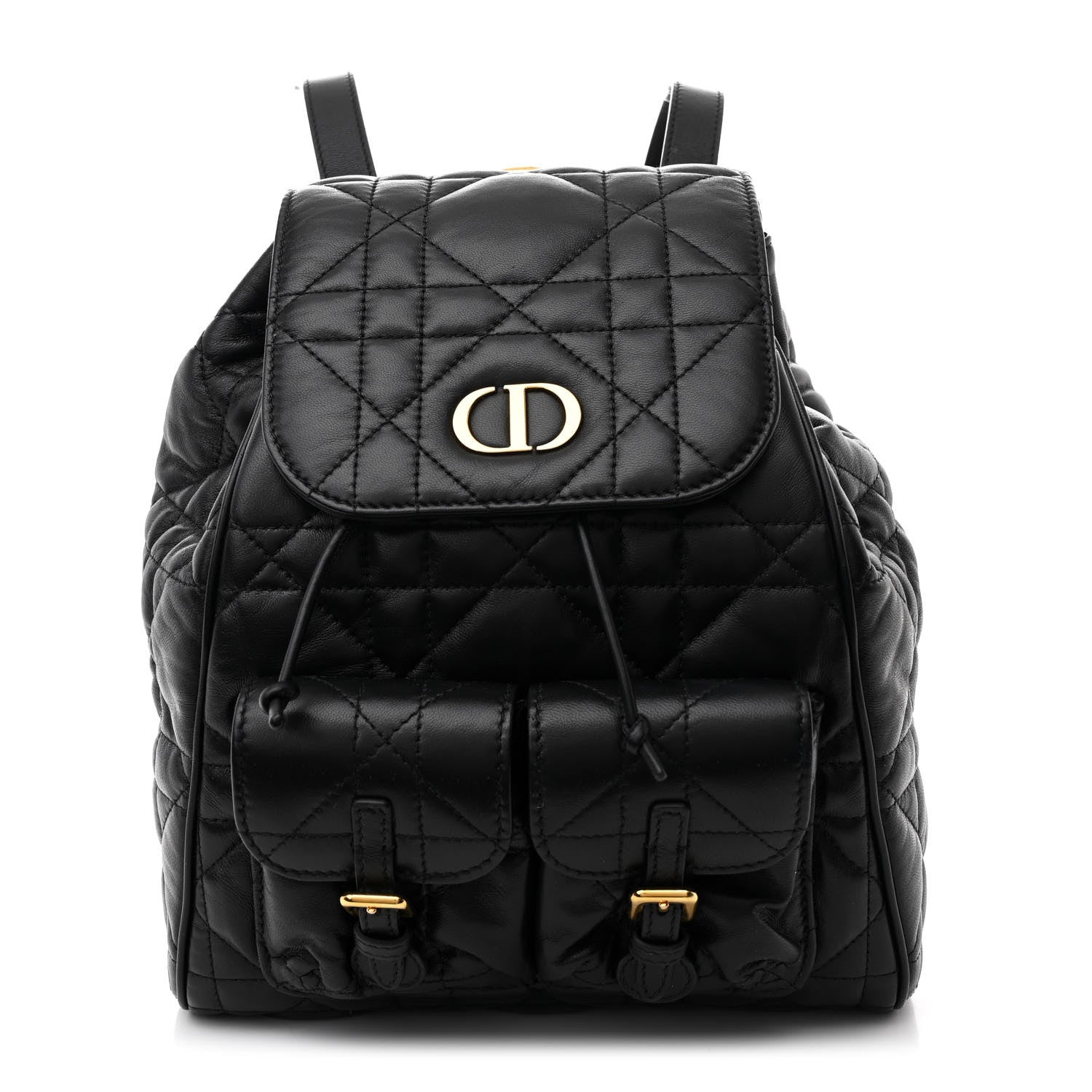 Christian Dior Lambskin Macrocannage Medium Caro Backpack Black 1 of 11