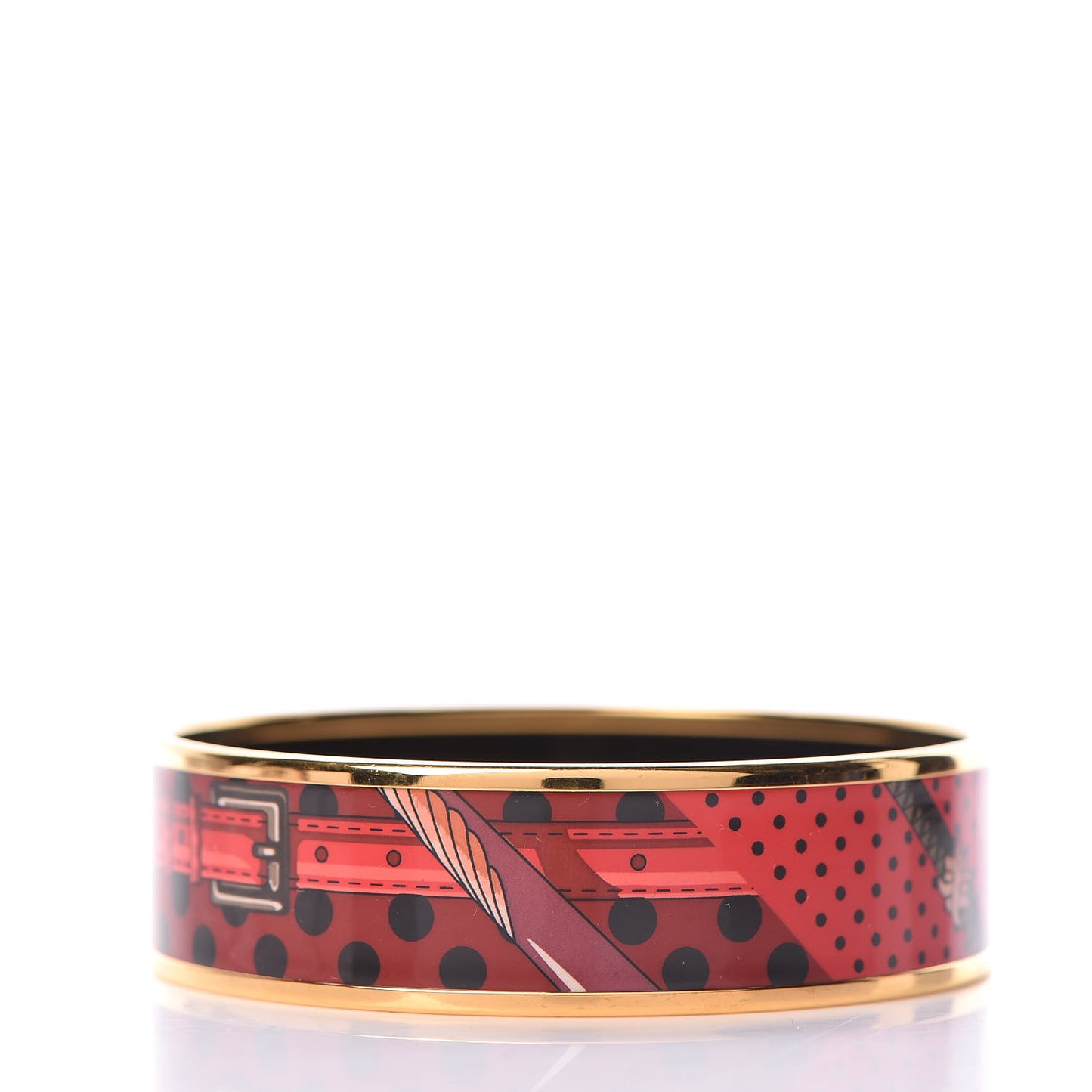 Enamel Printed Wide Clic Clac A Pois Bracelet 65 Monorouge