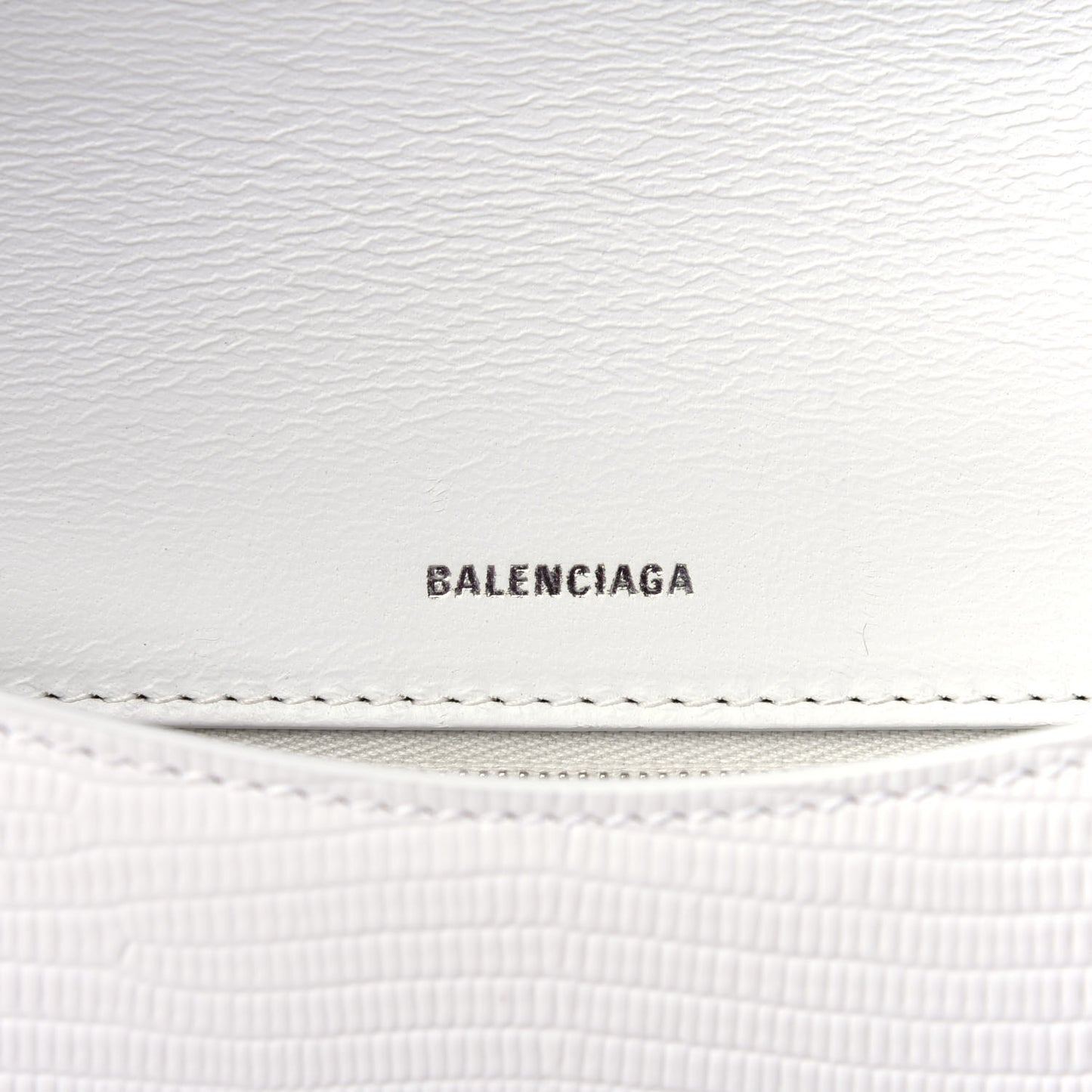 Patent Calfskin Lizard Embossed Ghost Sling Bag Optic White