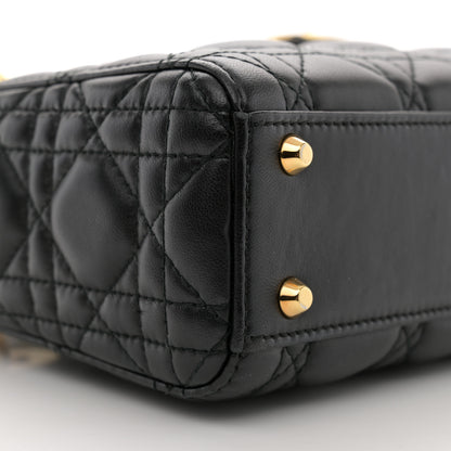 Christian Dior Lambskin Cannage Mini Lady Dior Black 9 of 12