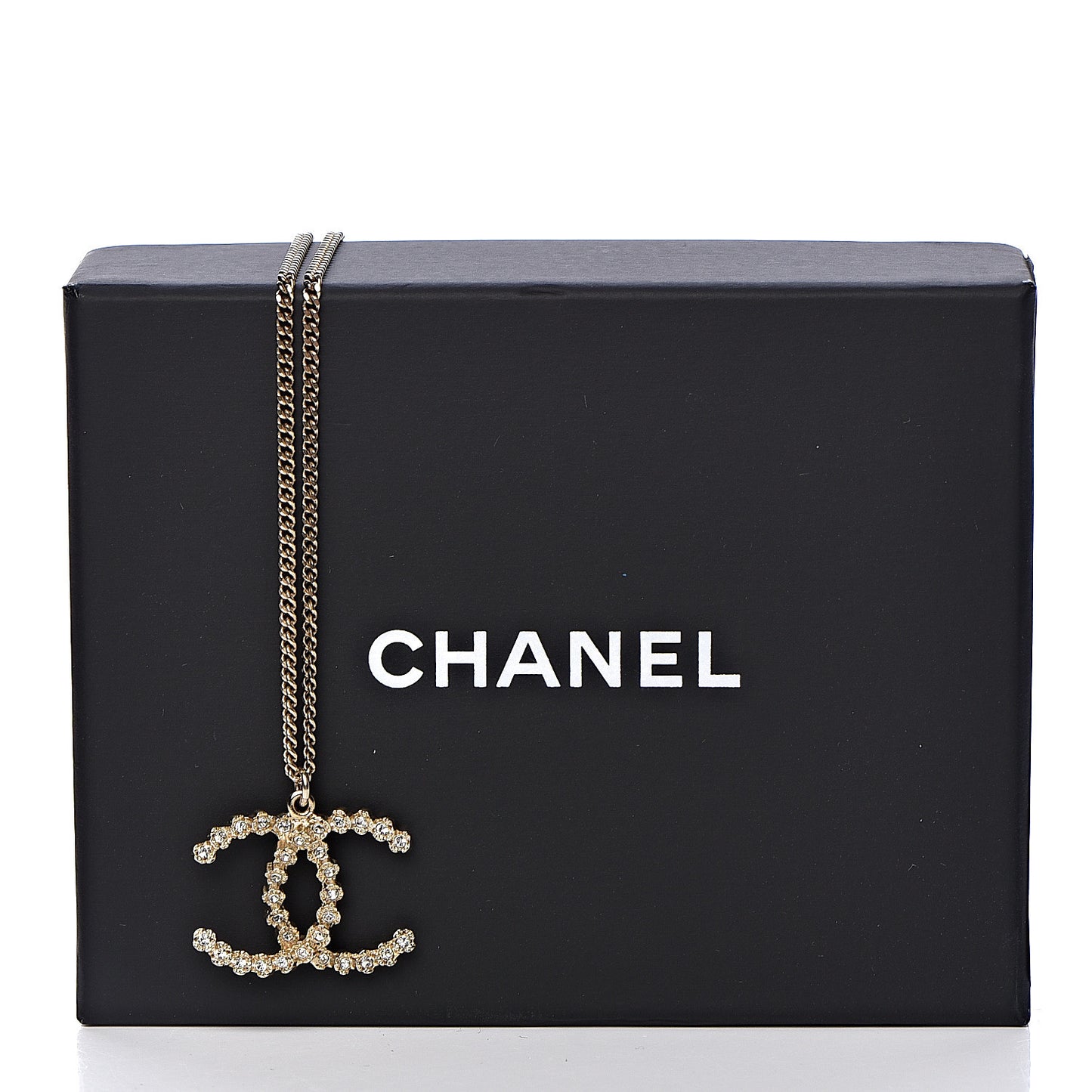 Crystal CC Pendant Necklace Gold