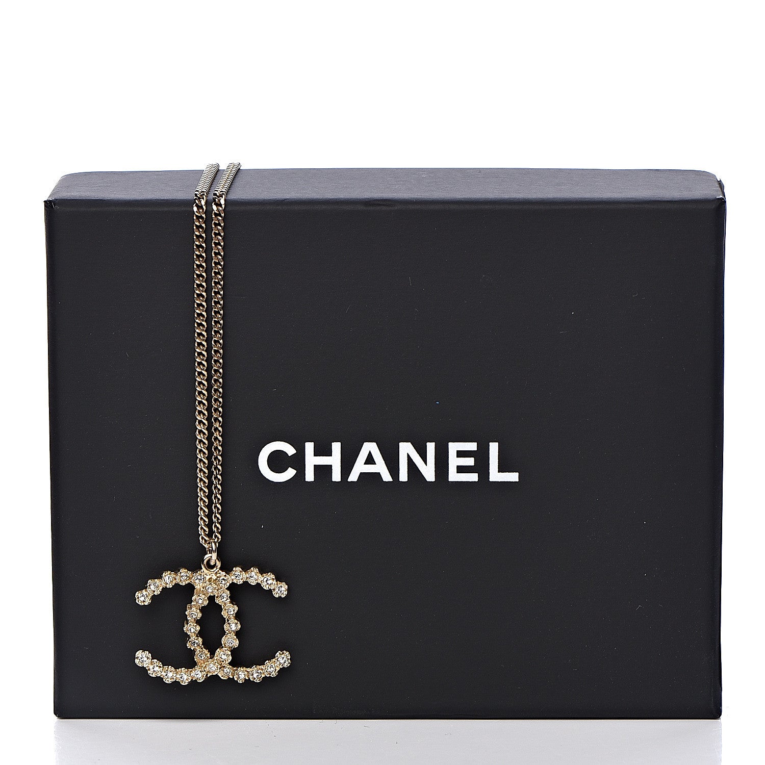 Chanel Crystal CC Pendant Necklace Gold 6 of 6