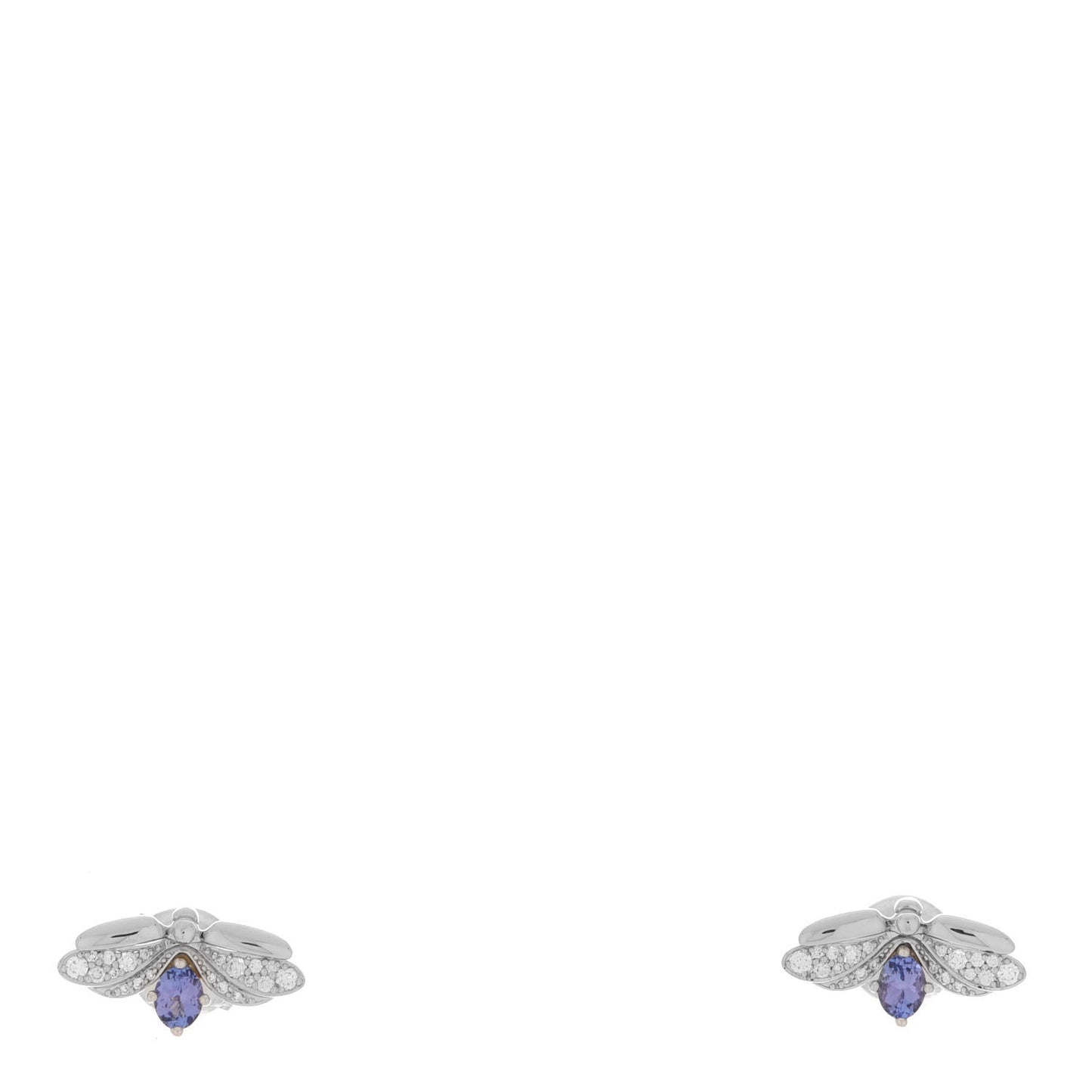 Platinum Diamond Tanzanite Paper Flowers Firefly Earrings