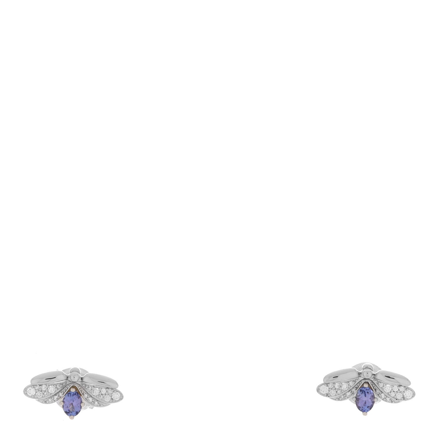 Tiffany Platinum Diamond Tanzanite Paper Flowers Firefly Earrings 1 of 6