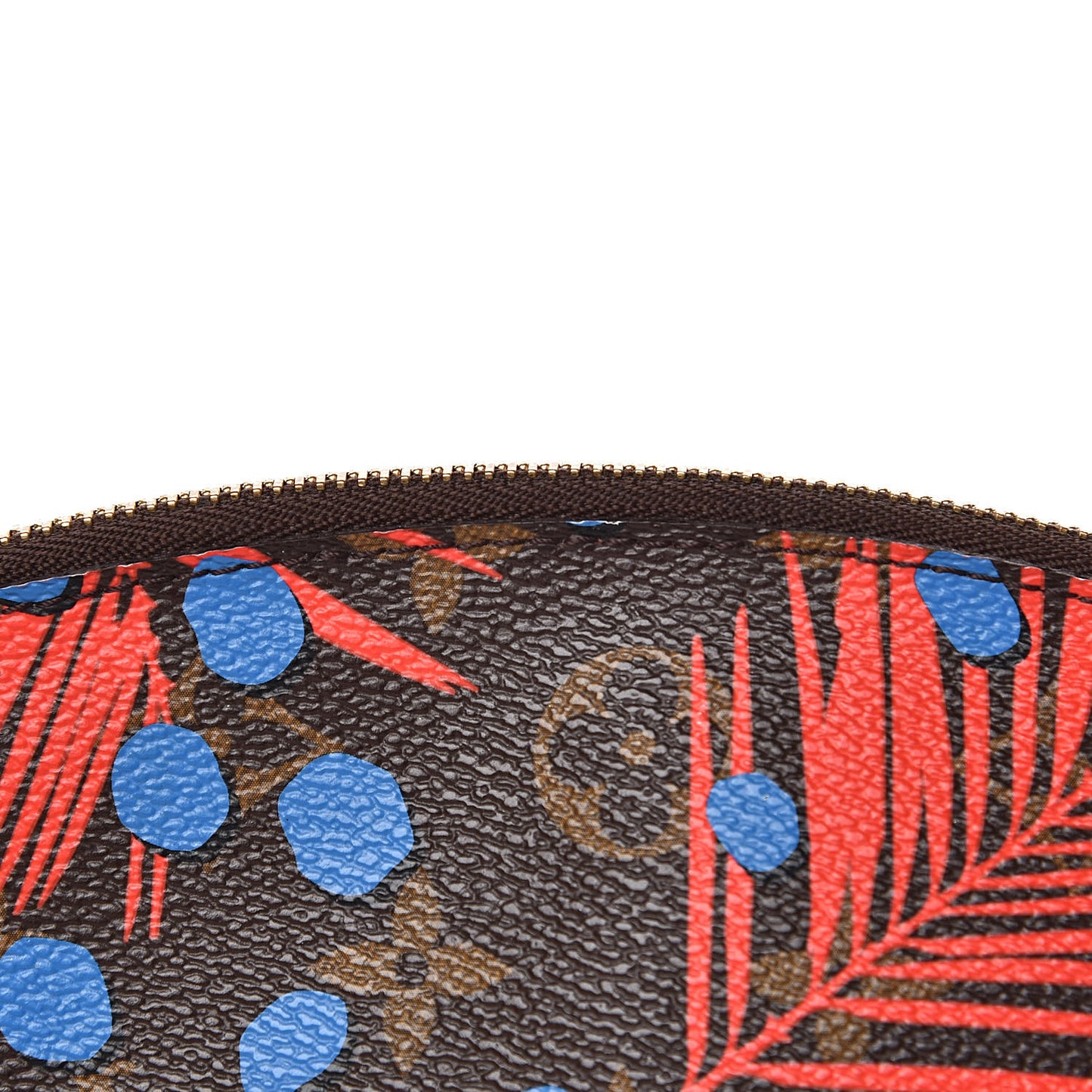 Monogram Jungle Dots Cosmetic Pouch Coquelicot Denim