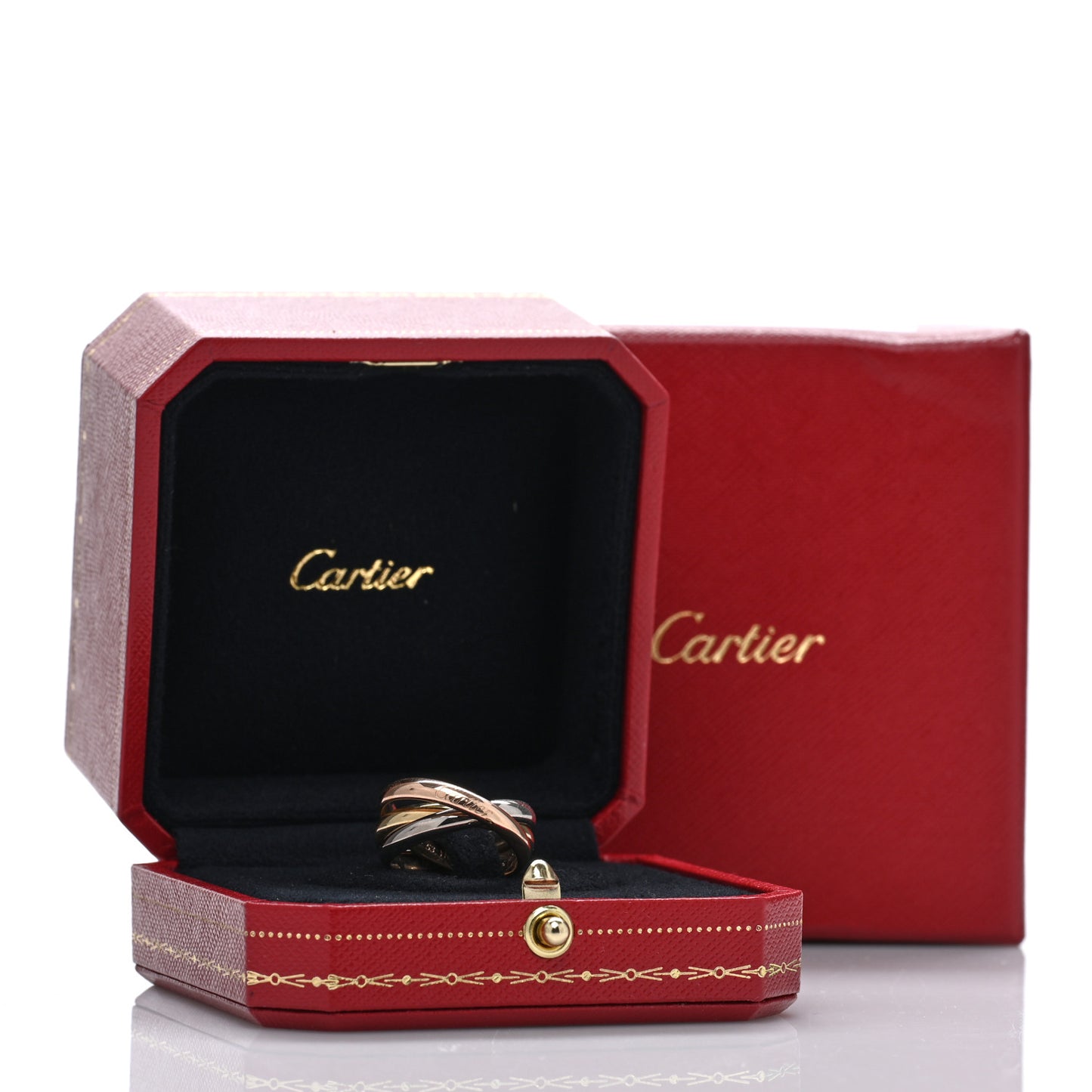 18K Pink Yellow White Gold Small Trinity Ring 53 6.25