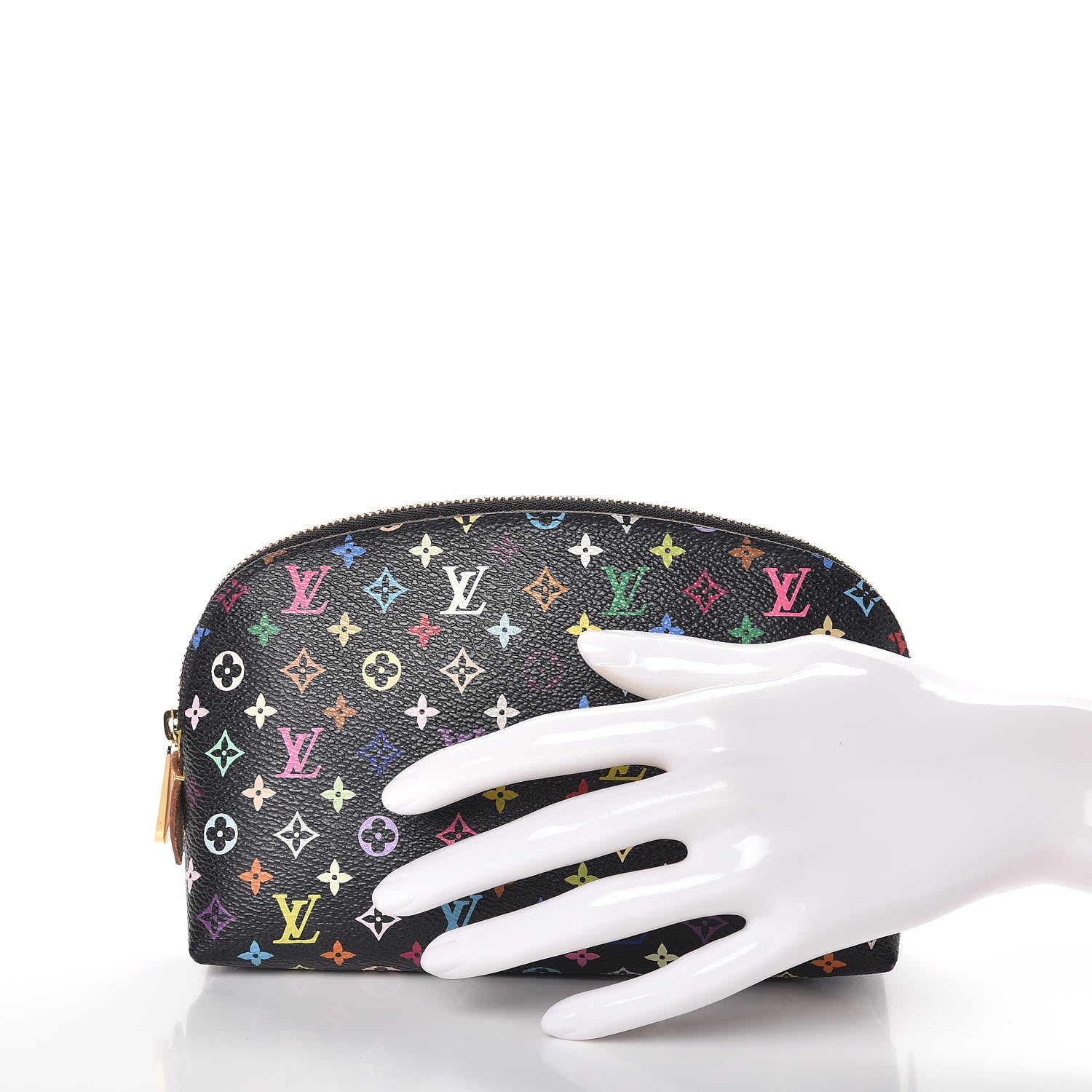Louis Vuitton Monogram Multicolor Cosmetic Pouch Black Grenade 2 of 9