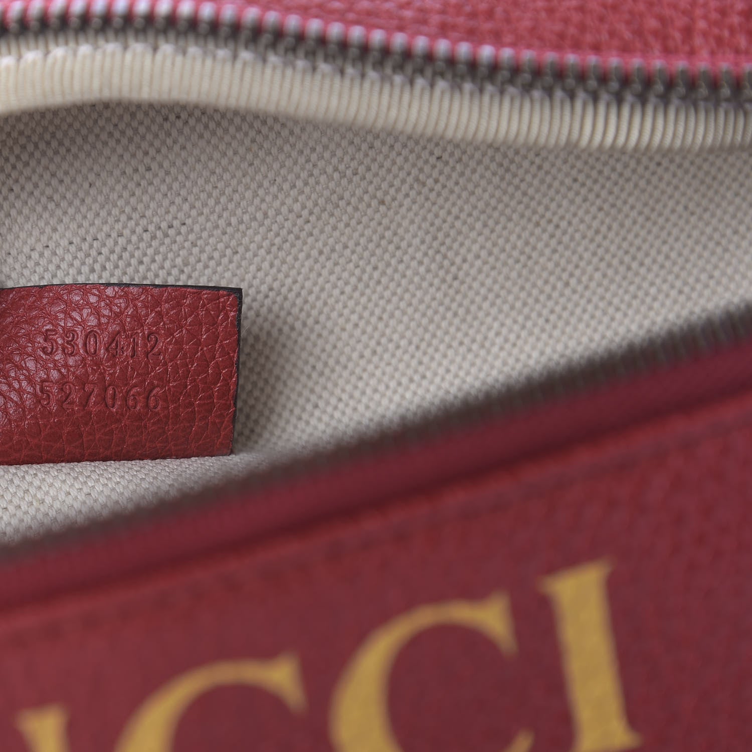Gucci Grained Calfskin Logo Belt Bag Hibiscus Red 9 of 9
