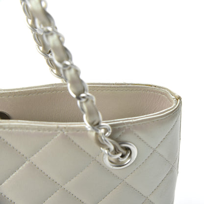 Chanel Iridescent Lambskin Quilted Pochette White 10 of 13