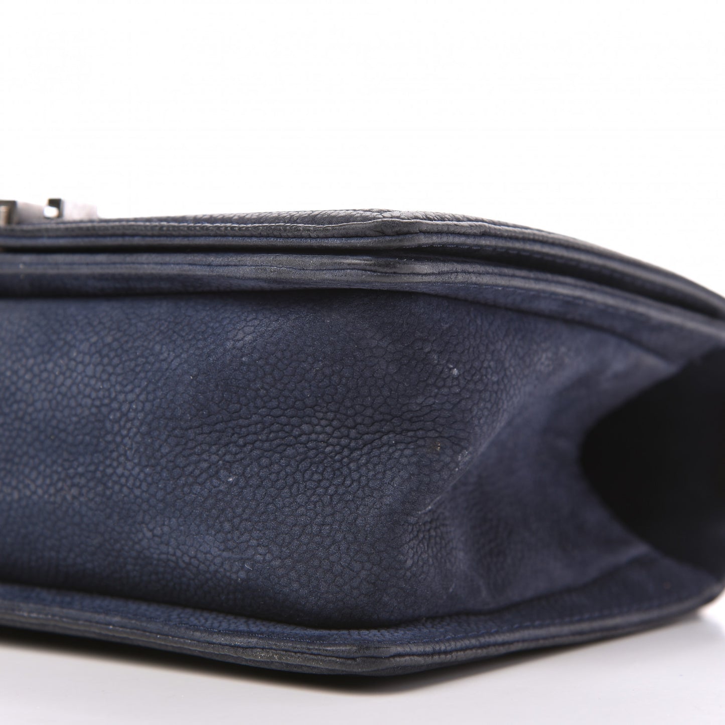 Iridescent Caviar Quilted Medium Boy Flap Dark Blue