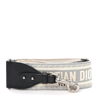 Christian Dior Canvas Embroidered Shoulder Strap Grey 1 of 4