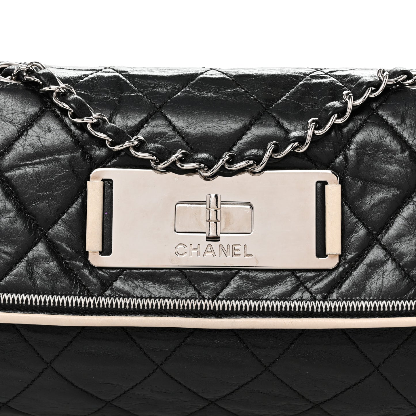 Lambskin East West Mademoiselle Flap Black