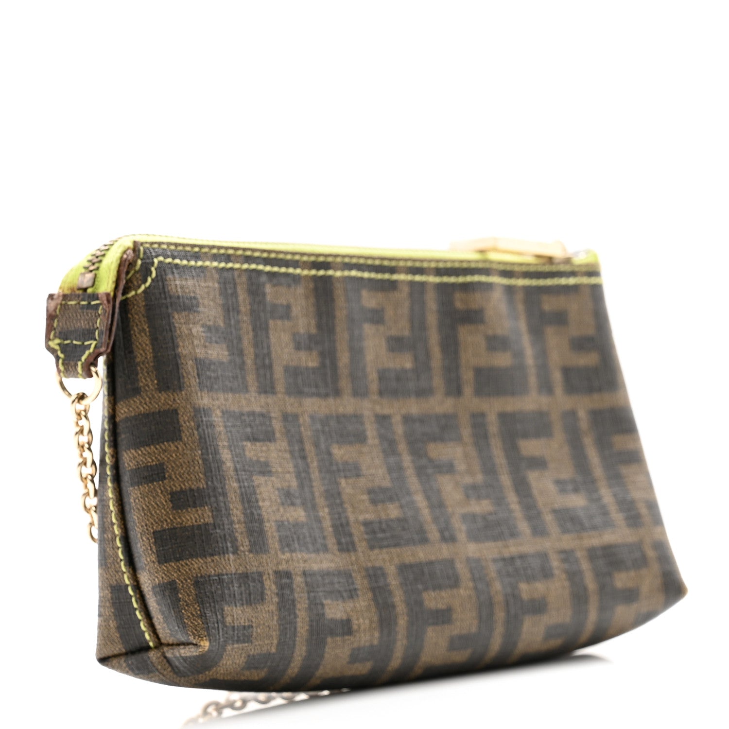 Fendi Zucca Spalmati Pochette Tobacco Wasabi 3 of 9