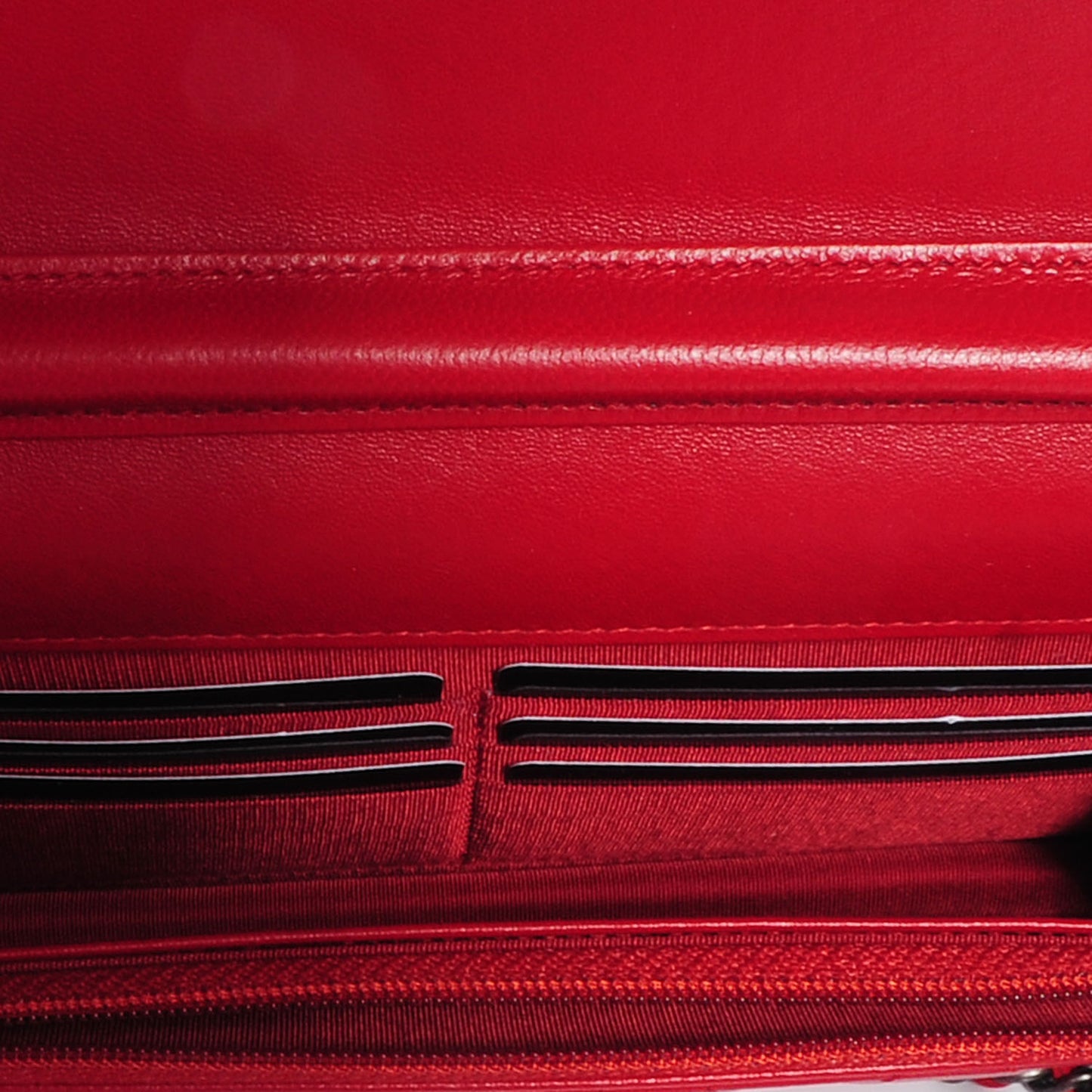 Lambskin Quilted Boy Wallet On Chain WOC Red