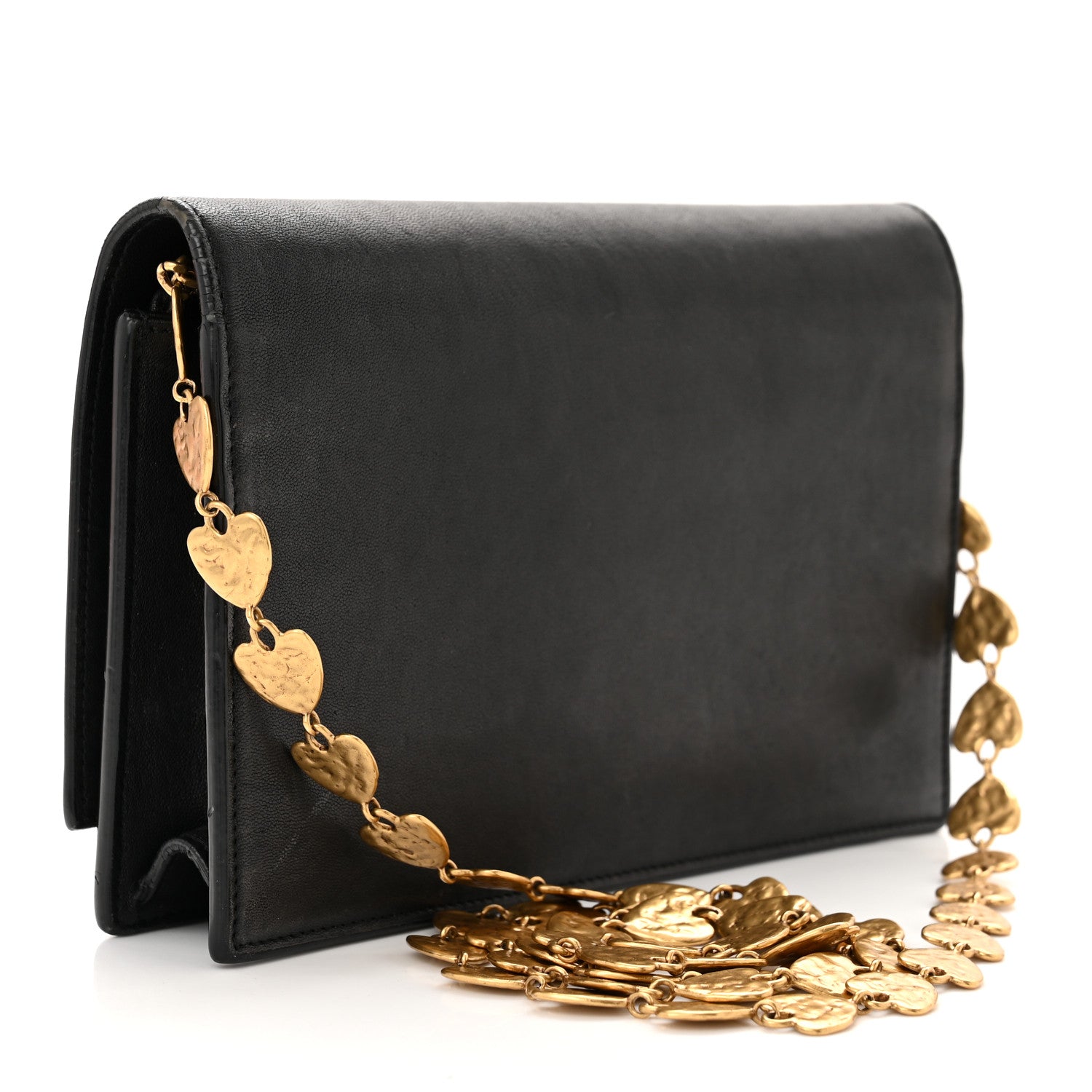 Saint Laurent Smooth Calfskin Classic Monogram Kate Heart Tassel Heart Chain Wallet Black 3 of 15