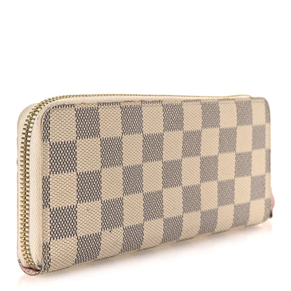 Louis Vuitton Damier Azur Clemence Wallet Rose Ballerine 3 of 9