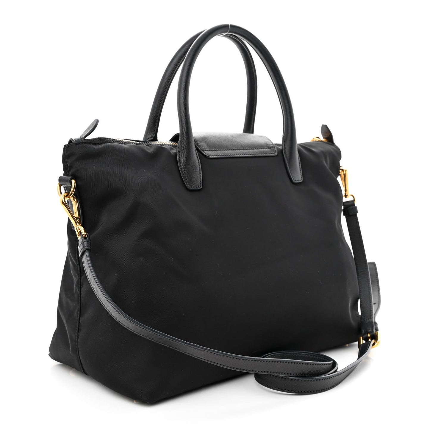 Tessuto Nylon Saffiano Tote Black