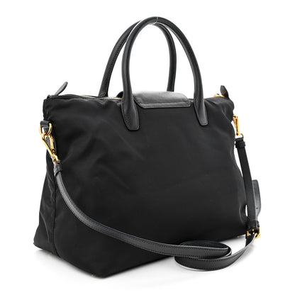Prada Tessuto Nylon Saffiano Tote Black 3 of 12
