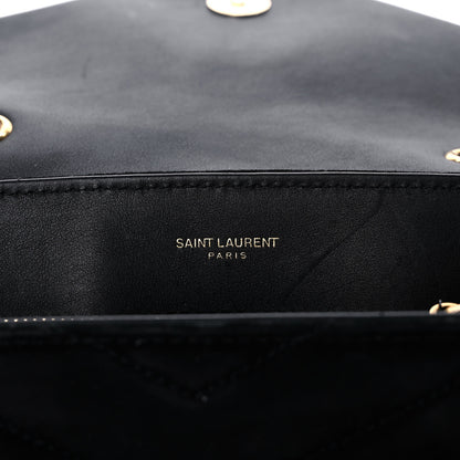 Saint Laurent Velvet Y Quilted Monogram Small Loulou Chain Satchel Black 6 of 13