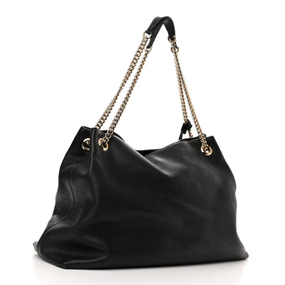 Gucci Pebbled Calfskin Large Soho Chain Shoulder Bag Black 3 of 11