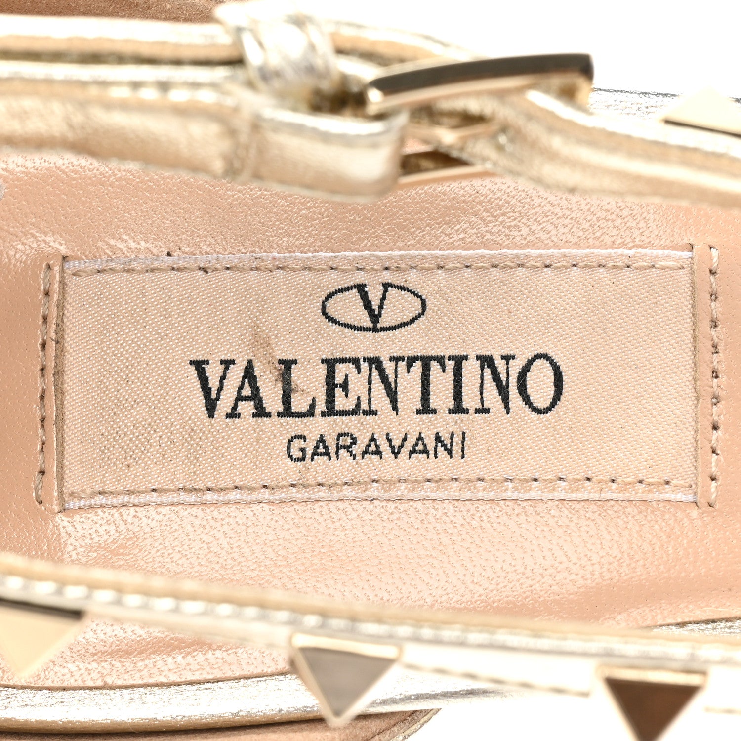 Valentino Garavani Metallic Nappa Rockstud Cross Strap D'Orsay 55mm Pumps 39.5 Platino 8 of 12