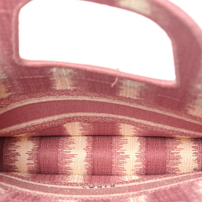 Christian Dior Canvas Embroidered Mini Striped Book Tote Pink Multicolor 5 of 11
