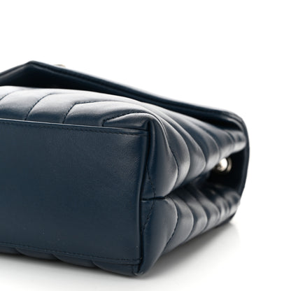 Saint Laurent Calfskin Y Quilted Monogram Small Loulou Chain Satchel Denim Blue 10 of 11