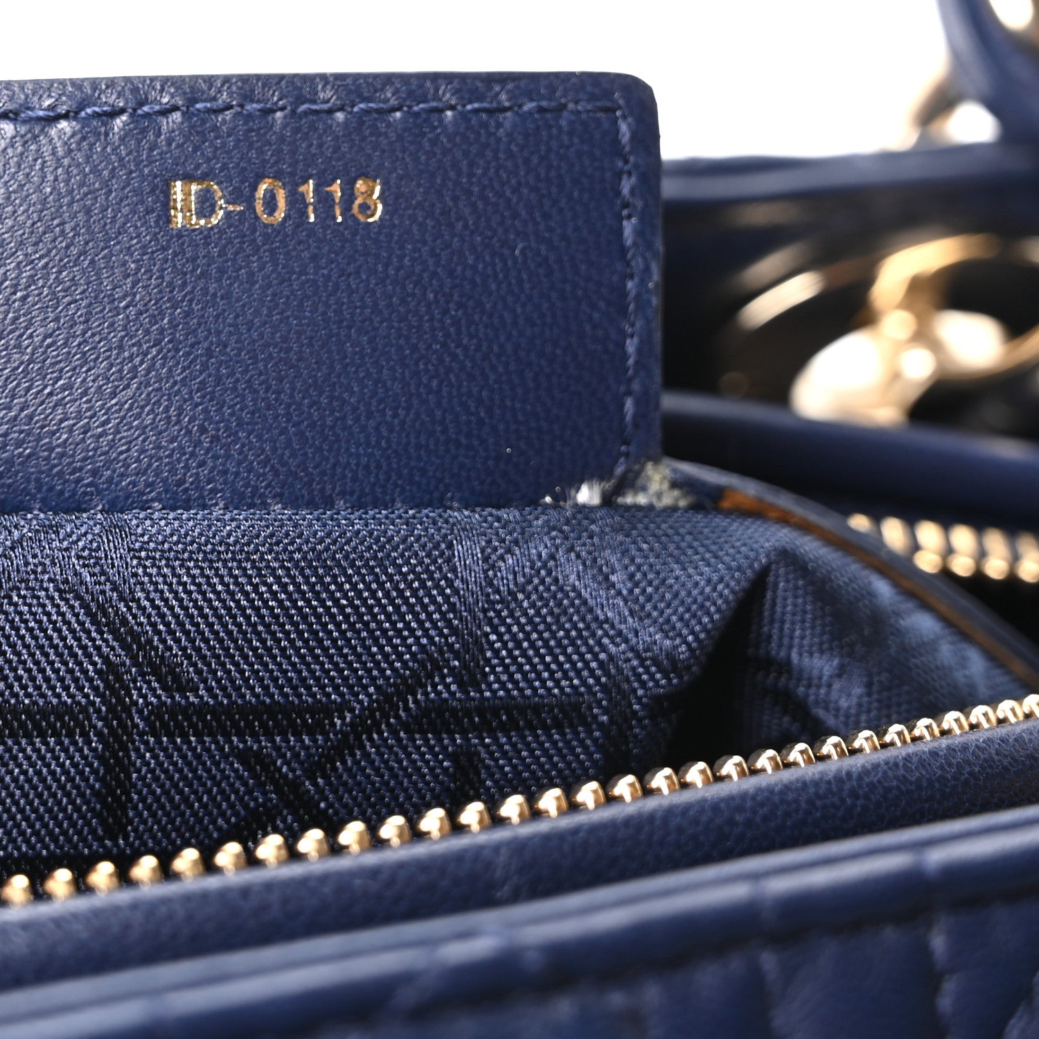 Christian Dior Lambskin Cannage Medium Lady Dior Navy Blue 7 of 10
