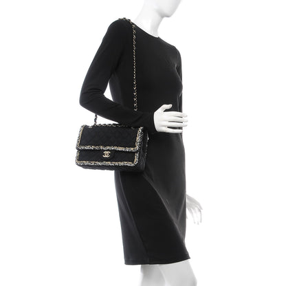 Chanel Denim Braided Medium Flap Bag Black 3 of 9