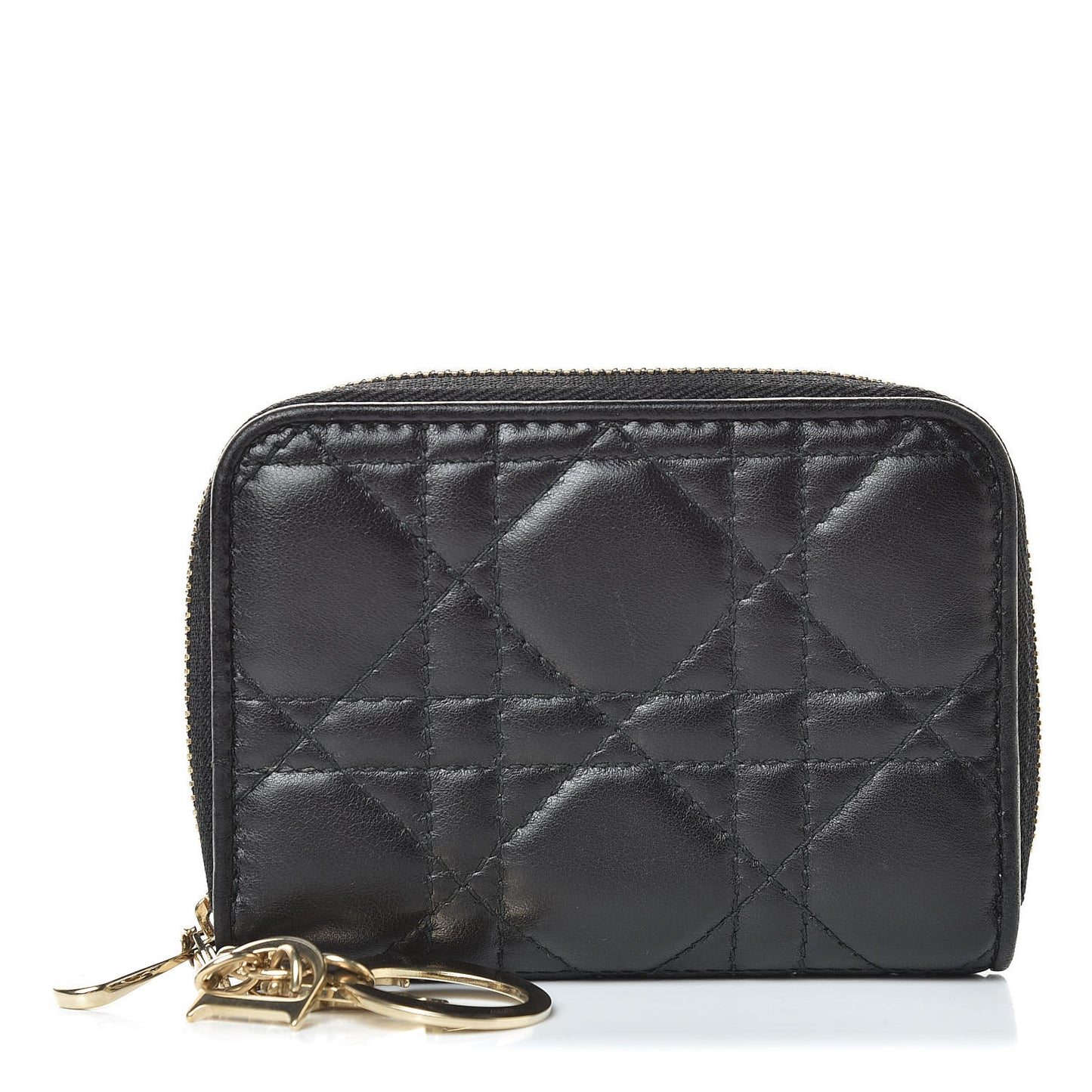 Lambskin Cannage Lady Dior Multi Card Holder Black