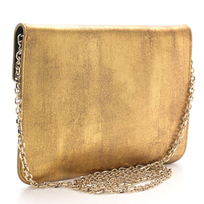 Christian Dior Metallic Calfskin Chain Crossbody Flap Gold 3 of 10