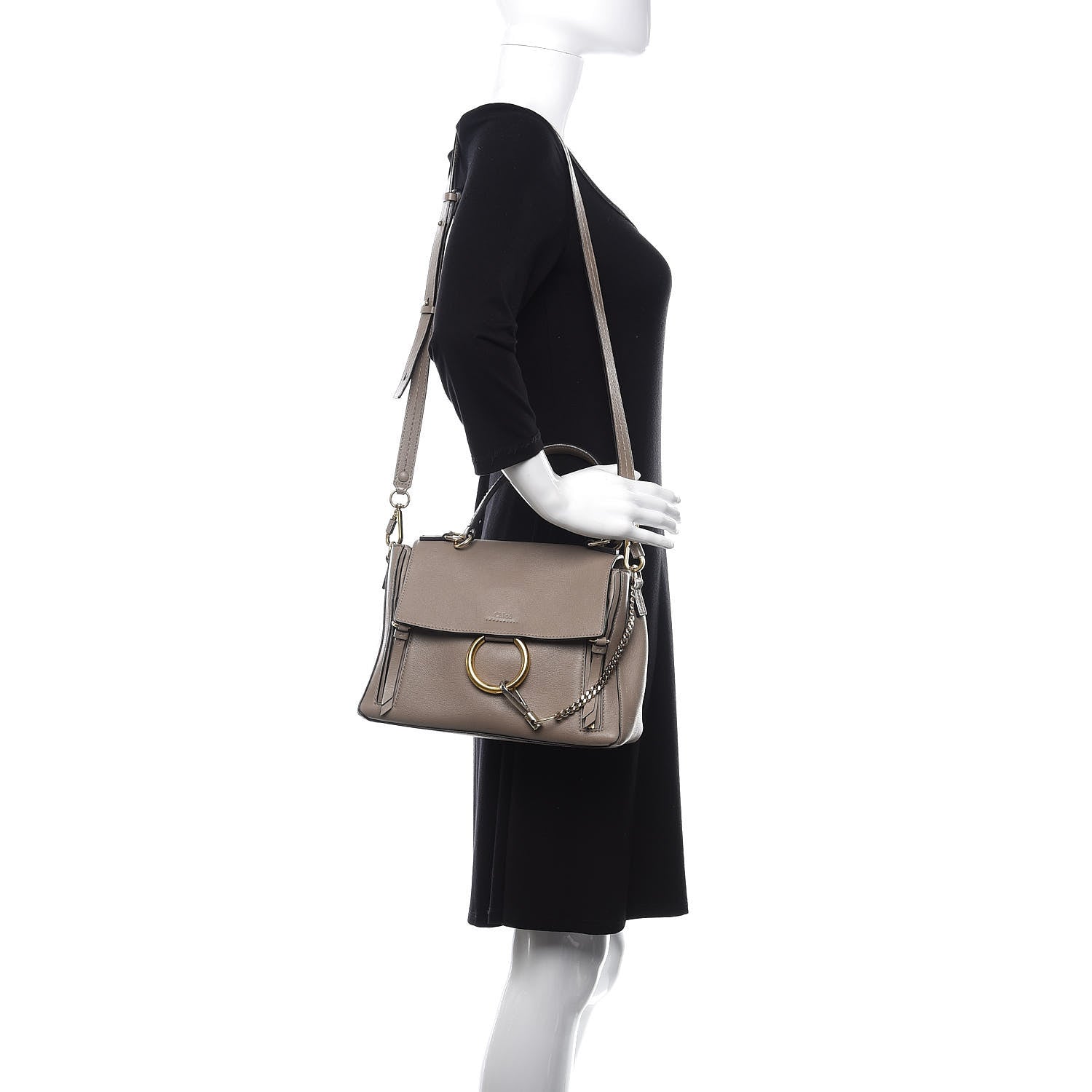 Chloe Calfskin Small Faye Day Shoulder Bag Motty Grey 4 of 19