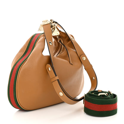 Gucci Aria Calfskin Web Large Attache Shoulder Bag Dark Orange 3 of 11