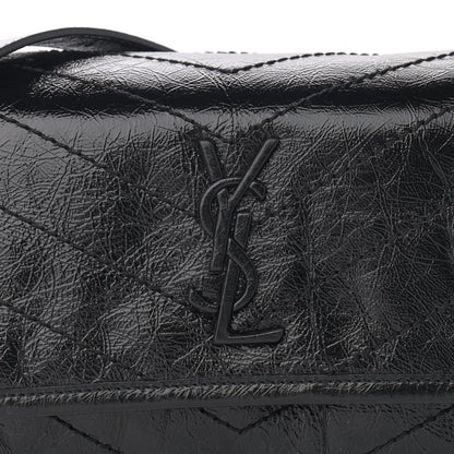 Saint Laurent Crinkled Calfskin Matelasse Monogram Niki Body Bag Black 8 of 11