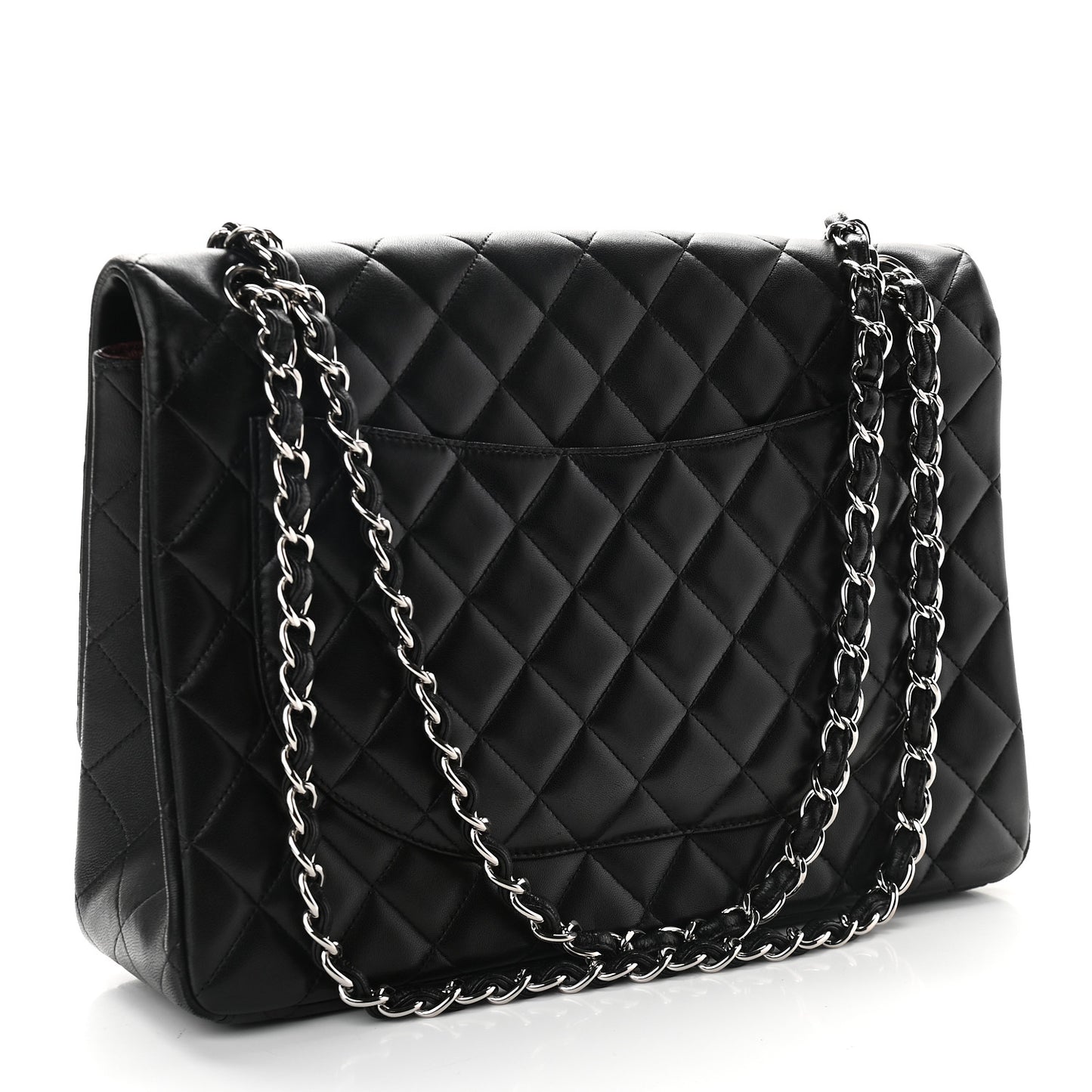 Lambskin Quilted Maxi Single Flap Black