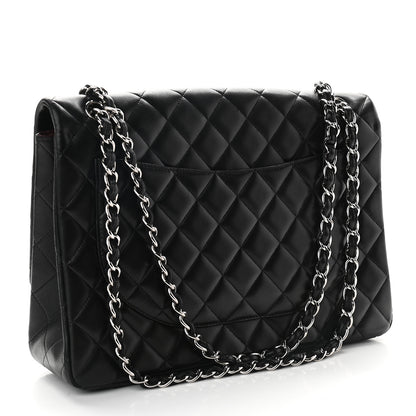 Chanel Lambskin Quilted Maxi Single Flap Black 3 of 9