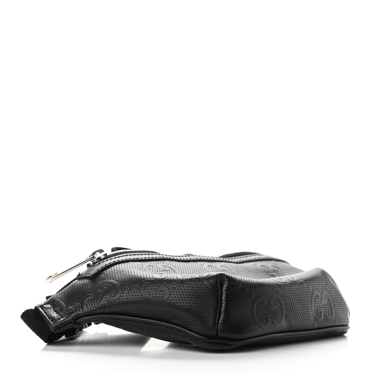 Gucci Calfskin GG Tennis Embossed Belt Bag Black 3 of 12