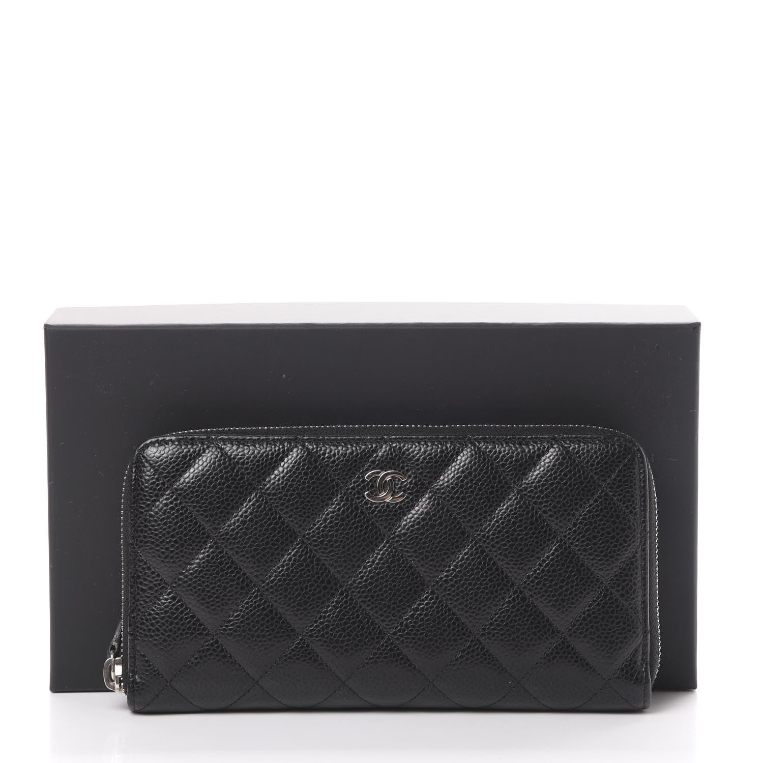Chanel Caviar Quilted Large Gusset Zip Around Wallet Black 9 of 9