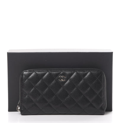Chanel Caviar Quilted Large Gusset Zip Around Wallet Black 9 of 9