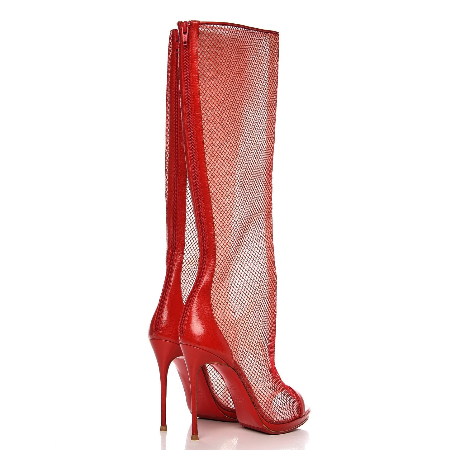 Fishnet Alta Dentelle 120 Boots 40 Red