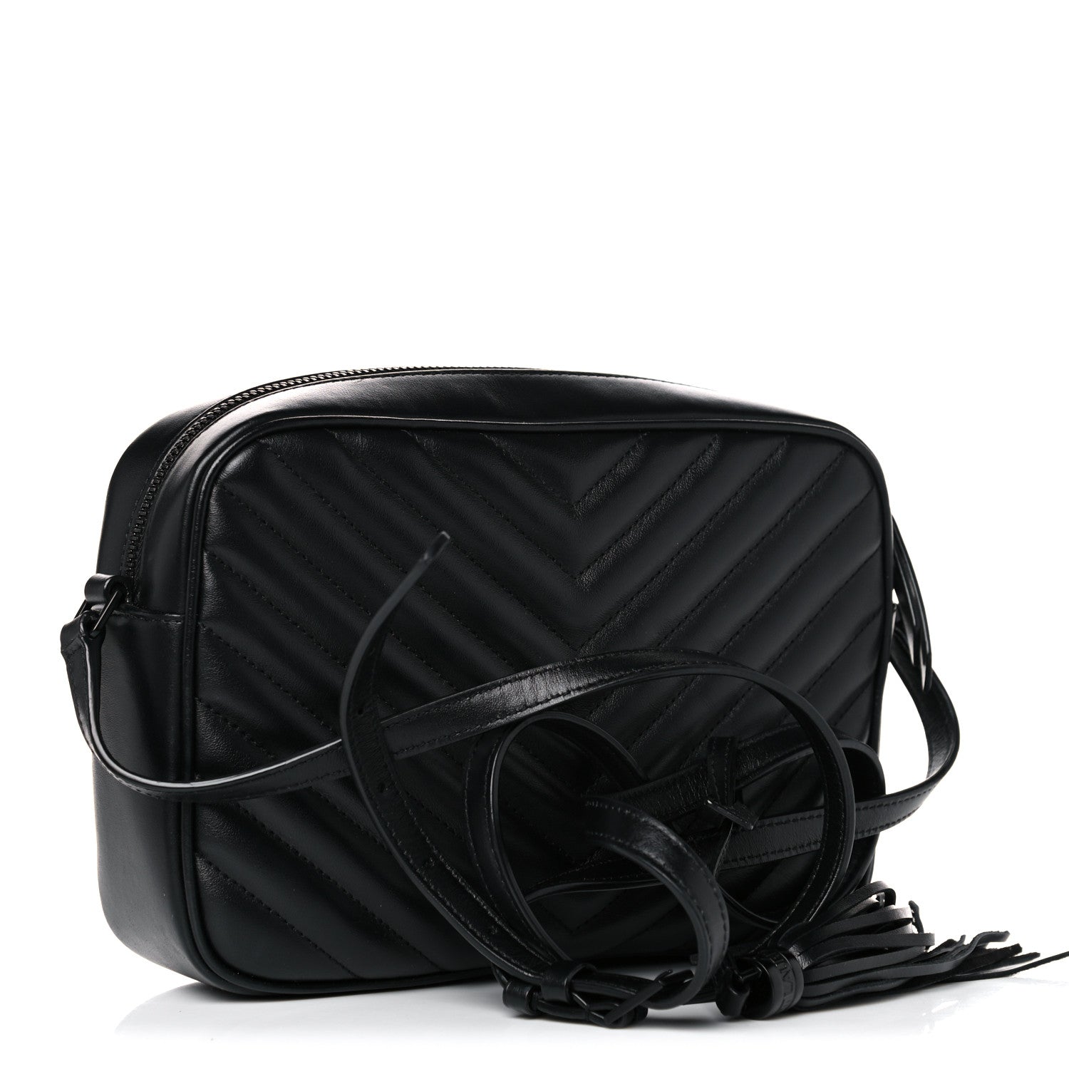 Saint Laurent Calfskin Matelasse Monogram Lou Camera Bag Black 3 of 10