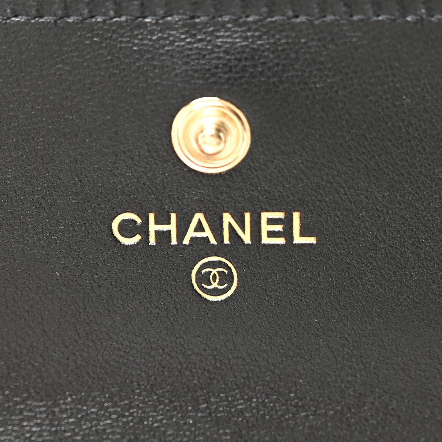 Lambskin Quilted Chanel 19 Flap Card Holder Black