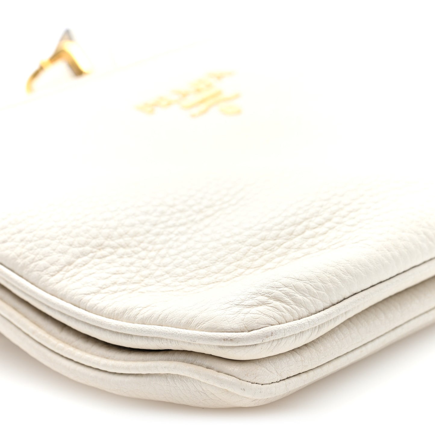 Vitello Phenix Double Zip Crossbody Bag White