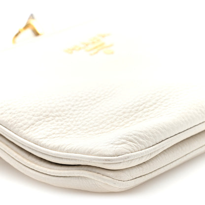 Prada Vitello Phenix Double Zip Crossbody Bag White 10 of 11