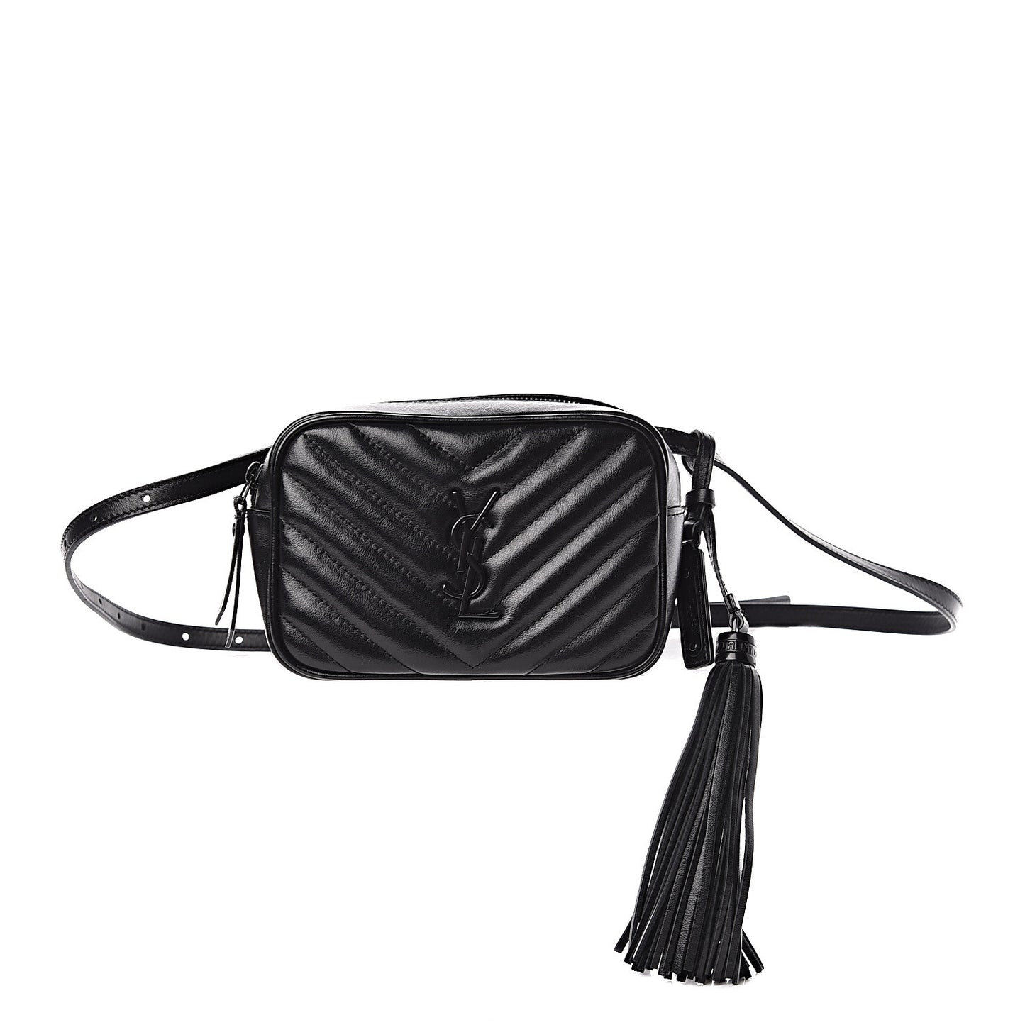 Calfskin Matelasse Monogram Lou Belt Bag Black